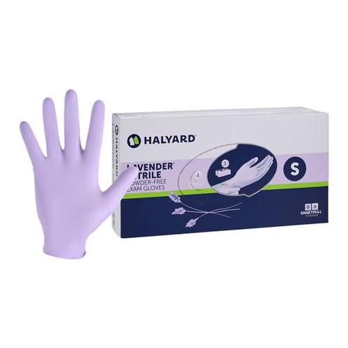 O&M Halyard Small Lavender Nitrile Powder-Free Exam Glove (52817)