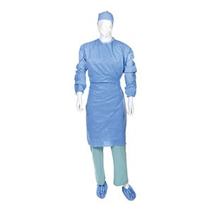 Cardinal Health Large Sterile Blue Astound Poly-Reinforced Surgical Gown (9010)