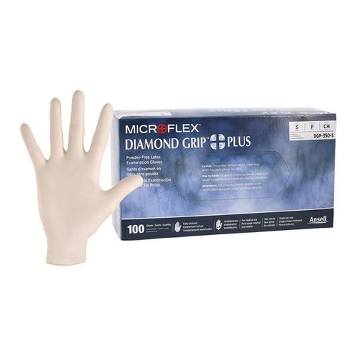 Ansell Small MicroFlex Diamond Grip Plus DGP-350 Latex PF Exam Gloves (DGP-350-S) Ansell Small MicroFlex Diamond Grip Plus DGP-350 Latex PF Exam Gloves (DGP-350-S)