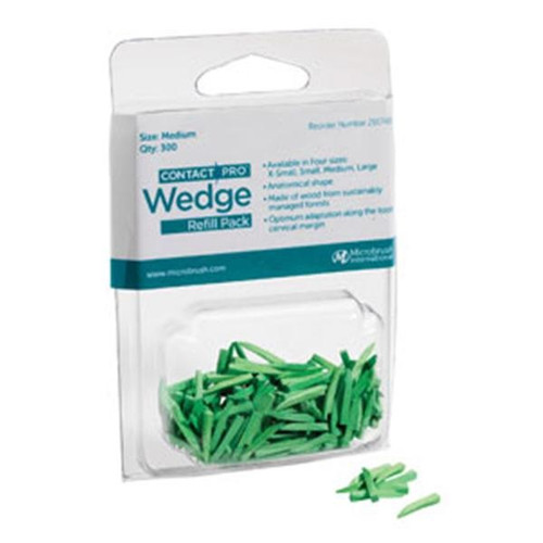 Microbrush ContactPro® Medium Green Anatomical Wedges (291748)