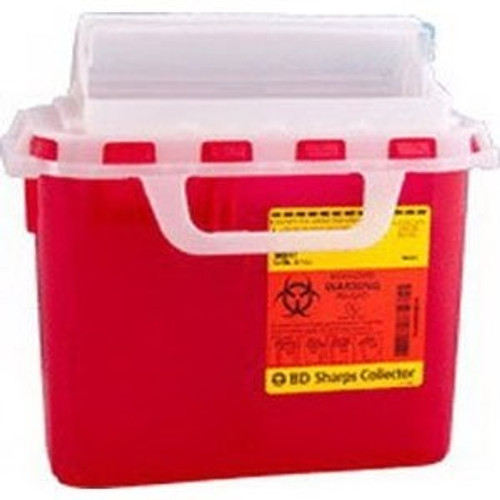 5.4 Quart Red Sharps Container with Counterbalanced Door 5.4 Quart Red Sharps Container with Counterbalanced Door