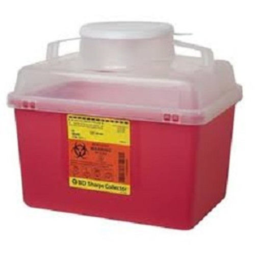 BD 14 Quart Red Sharps Container with Clear Top (305464) BD 14 Quart Red Sharps Container with Clear Top (305464)