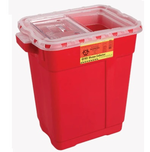 BD 17 Gallon Red Sharps Container with Clear Slide (305665)