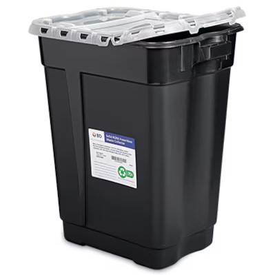  Becton-Dickinson 17 Gallon Black RCRA Hazardous Waste Collector (305071)