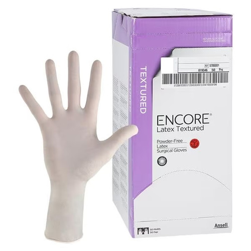 Size 5-1/2 Encore Latex Textured PF Surgical Gloves (5785000) Size 5-1/2 Encore Latex Textured PF Surgical Gloves (5785000)