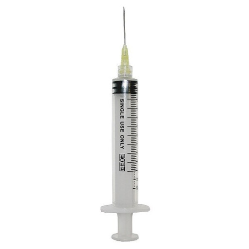 Exel Corporation 10cc Hypodermic Luer Lock Syringe with 20G x 1” Needle (26254)