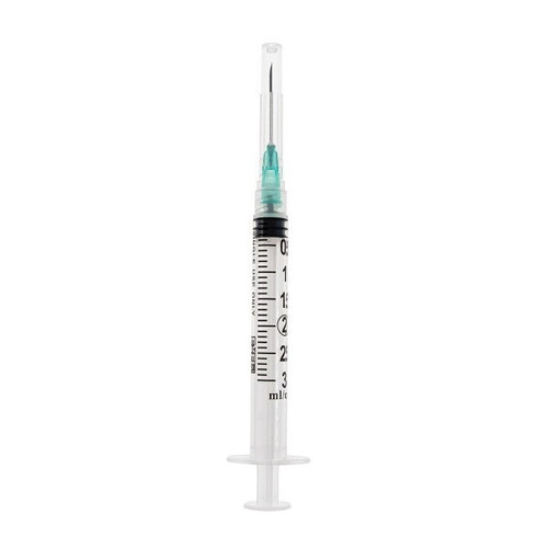 Exel Corporation 3cc Hypodermic Luer Lock Syringe with 21G x 1” Needle (26105)
