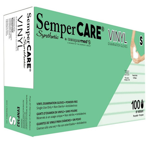 Sempermed Small White PF Synthetic Vinyl Gloves (EVNP102)