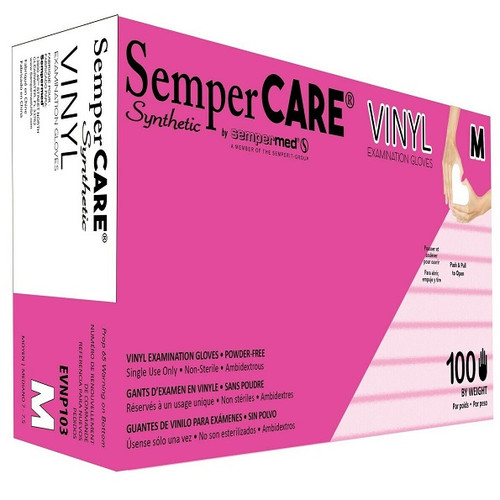 Sempermed Medium White PF Synthetic Vinyl Gloves (EVNP103)
