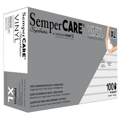 Sempermed X-Large White PF Synthetic Vinyl Gloves (EVNP105)