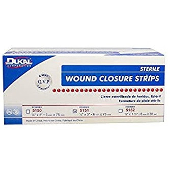 Dukal 1/4" x 3" Sterile Wound Closure Strip (5151)