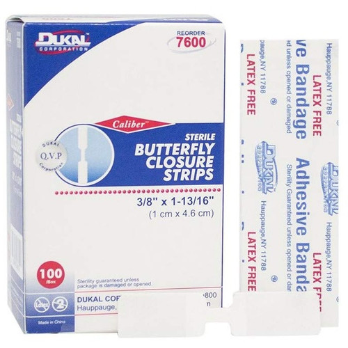Dukal  3/8" x 1-13/16" Butterfly Wound Closure Strip (7600)