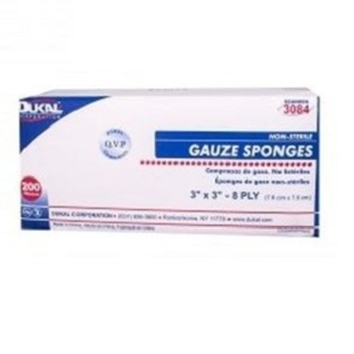 Dukal 3" x 3" Non-Sterile 8-Ply Gauze Sponge (3084)