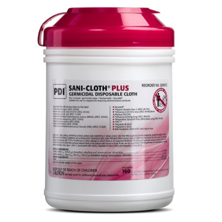 PDI - Professional Disposables, Intl. 6" x 6-3/4" Large Sani-Cloth Plus Germicidal Wipes (Q89072)