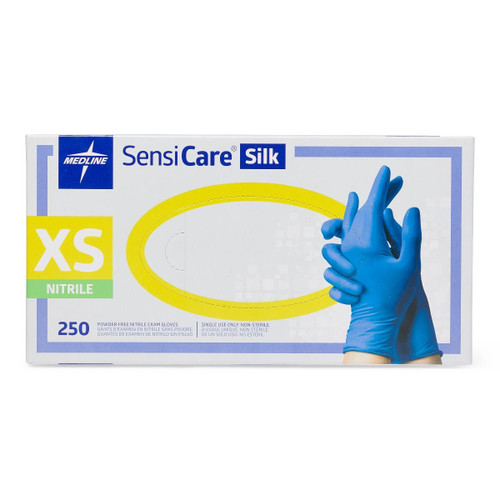 Medline X-Small SensiCare Silk Nitrile Exam Gloves (MDS7583)