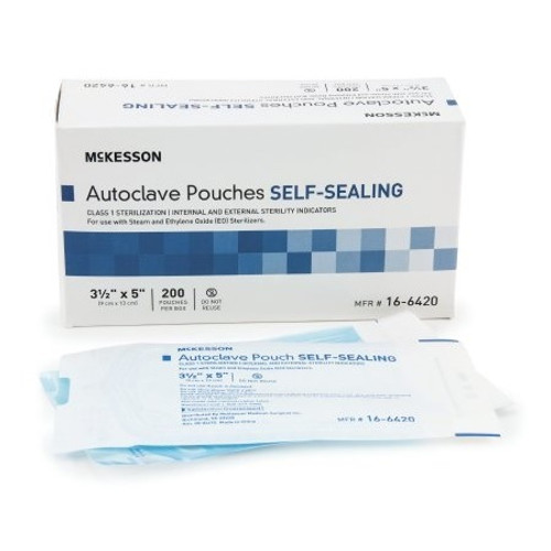 McKesson 3-1/2" x 5" Self-Sealing Autoclave Pouches (16-6420) McKesson 3-1/2" x 5" Self-Sealing Autoclave Pouches (16-6420)