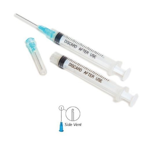 3D Dental 27G Side-Vent Endo Irrigation Needle with Yellow Hub on 3cc Syringe (EN27S)