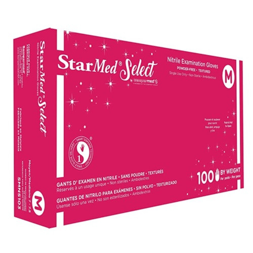 Medium Purple StarMed Nitrile PF Exam Glove - 1,000/Case (SMNS103)