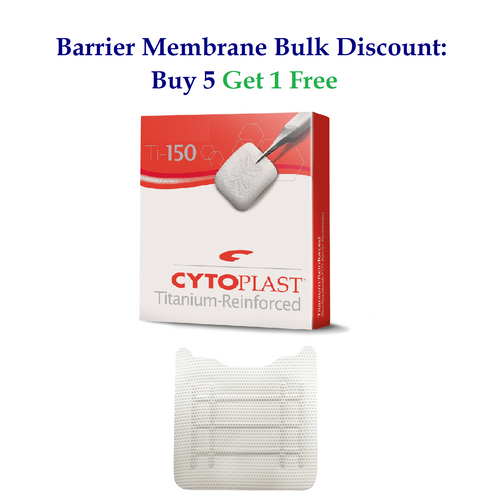 Osteogenics 38mm x 38mm Cytoplast™ Ti-150 Titanium-Reinforced Non-Resorbable High-Density PTFE Membrane (TI150PD-2) Osteogenics 38mm x 38mm Cytoplast™ Ti-150 Titanium-Reinforced Non-Resorbable High-Density PTFE Membrane (TI150PD-2)