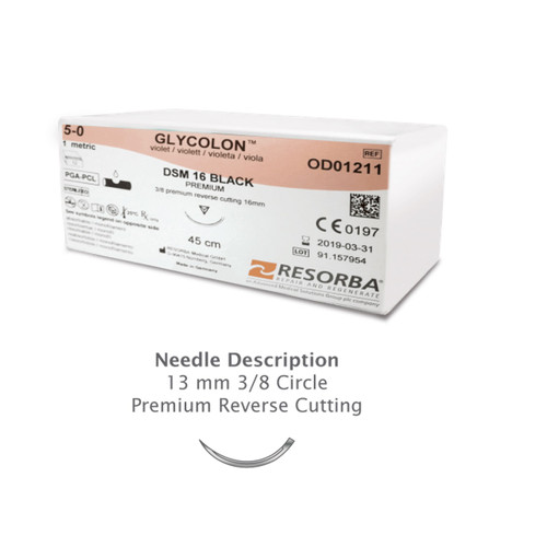 Osteogenics 6-0 x 45cm Resorba® Glycolon™ Violet Suture with DSM13 Needle (OD01213) Osteogenics 6-0 x 45cm Resorba® Glycolon™ Violet Suture with DSM13 Needle (OD01213)