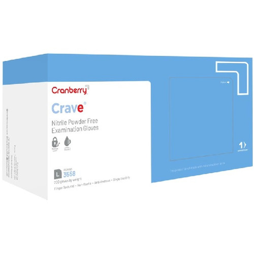 Cranberry USA Large Crave Nitrile Powder-Free Exam Glove (CR3558)