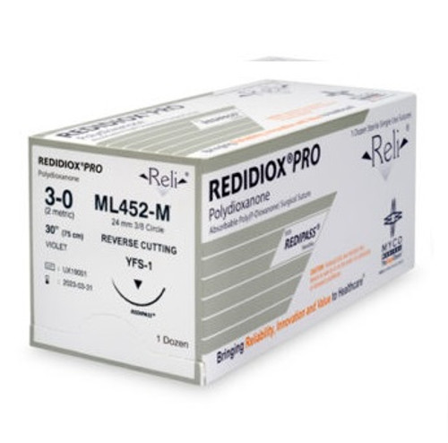 Myco 3-0 x 30" RELI® Pro Violet Polydioxanone Suture with FS-1 Needle (ML452-M) Myco 3-0 x 30" RELI® Pro Violet Polydioxanone Suture with FS-1 Needle (ML452-M)