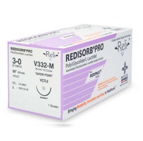 Myco 3-0 x 30" Reli® Redisorb® Pro Violet Braided PGLA Suture with CT-2 Needle (V332-M) Myco 3-0 x 30" Reli® Redisorb® Pro Violet Braided PGLA Suture with CT-2 Needle (V332-M)