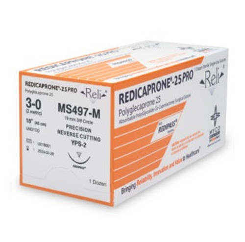 Myco 3-0 x 18" Reli® Redicaprone® Pro Undyed Poliglecaprone 25 Suture with PS-2 Needle (MS497-M) Myco 3-0 x 18" Reli® Redicaprone® Pro Undyed Poliglecaprone 25 Suture with PS-2 Needle (MS497-M)