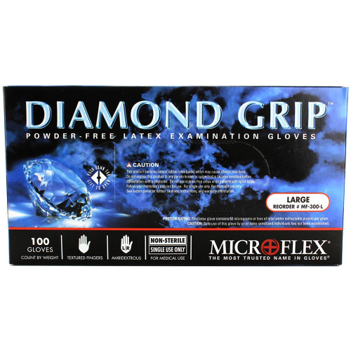 Ansell Large Microflex Diamond Grip Latex Exam Gloves (MF-300-L) Ansell Large Microflex Diamond Grip Latex Exam Gloves (MF-300-L)