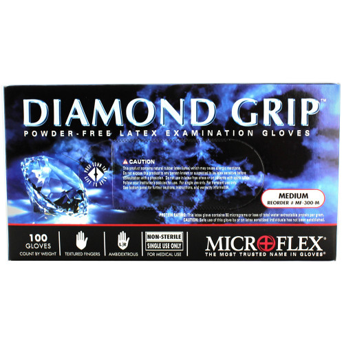 Ansell Medium Microflex Diamond Grip Latex Exam Gloves (MF-300-M) Ansell Medium Microflex Diamond Grip Latex Exam Gloves (MF-300-M)