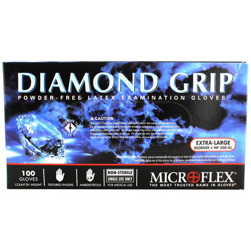 Ansell X-Large Microflex Diamond Grip Latex Exam Gloves (MF-300-XL) Ansell X-Large Microflex Diamond Grip Latex Exam Gloves (MF-300-XL)