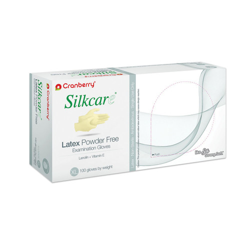 Cranberry X-Large Silkcare Latex PF Exam Glove (CR7819) Cranberry X-Large Silkcare Latex PF Exam Glove (CR7819)