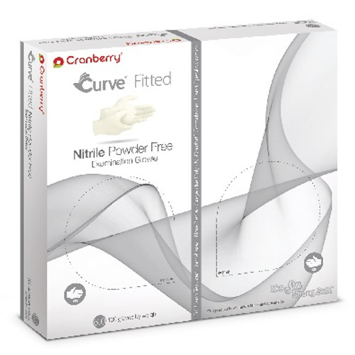 Cranberry Size 8.0 White Curve Nitrile PF Exam Gloves (CR3428) Cranberry Size 8.0 White Curve Nitrile PF Exam Gloves (CR3428)