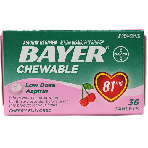 Bayer 81mg Cherry-Flavored Children Chewable Aspirin Tablets (1923366)