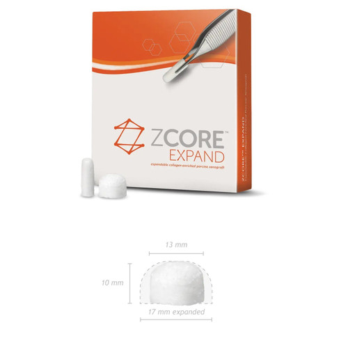 Osteogenics 13mm x 10mm Zcore™ Expand Expandable Collagen-Enriched Porcine Xenograft (ZXSINUSS) Osteogenics 13mm x 10mm Zcore™ Expand Expandable Collagen-Enriched Porcine Xenograft (ZXSINUSS)
