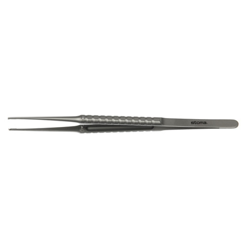 Stoma 1.3mm Straight Microsurgical Tissue Forceps with 1 x 2 Teeth (14050.17)