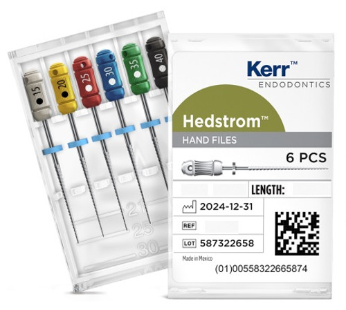 Kerr Sizes #45-#80 x 21mm Assorted Hedstrom Files (12810)