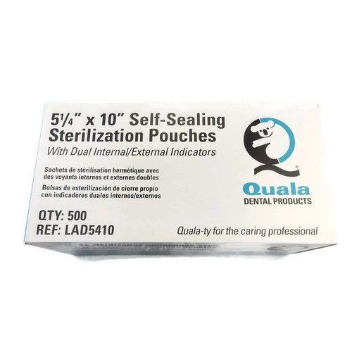Quala 5-1/4" x 10" Dual Indicator Sterilization Pouch (LAD5410) Quala 5-1/4" x 10" Dual Indicator Sterilization Pouch (LAD5410)