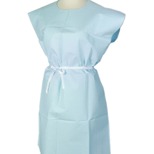TIDI 30" x 42" Blue 3-Ply Tissue Patient Exam Gown (918507)