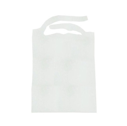 TIDI 18" x 32" White 2/Ply Tissue + Poly Bib with Tie Closure (920861)