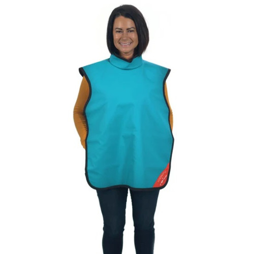 3D Dental Light Blue Visionary Lead-Free Adult X-Ray Apron with Attached Thyroid Collar (XAC-ABL-LF)