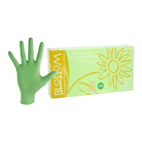 Blossom X-Small Avocado Green Chloroprene PF Exam Glove (BM97325-CHL-LG-PF)