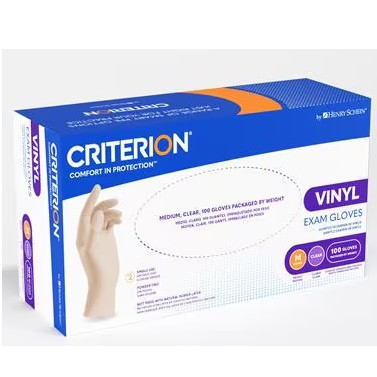 Henry Schein X-Small Criterion Clear Vinyl PF Exam Glove (5700087)