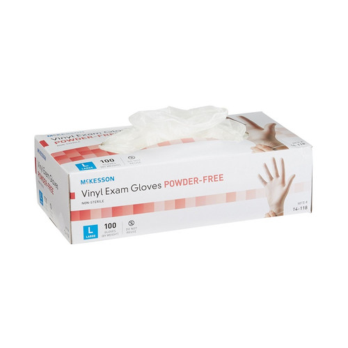 McKesson Large Vinyl PF Exam Gloves (14-118)