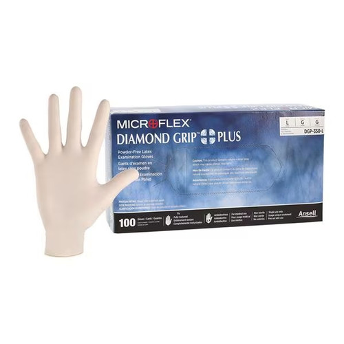 Ansell Large MicroFlex Diamond Grip Plus DGP-350 Latex PF Exam Gloves (DGP-350-L) Ansell Large MicroFlex Diamond Grip Plus DGP-350 Latex PF Exam Gloves (DGP-350-L)