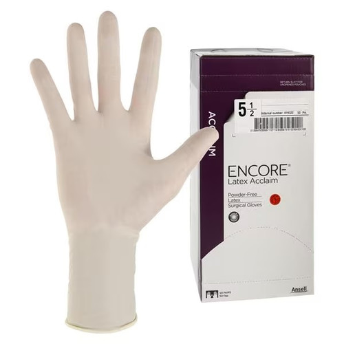 Ansell Size 5-1/2 Encore Latex Textured PF Surgical Gloves (5795000) Ansell Size 5-1/2 Encore Latex Textured PF Surgical Gloves (5795000)