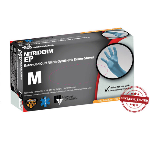 Medium NitriDerm EP Nitrile PF Exam Glove - 1,000/Case (182200)
