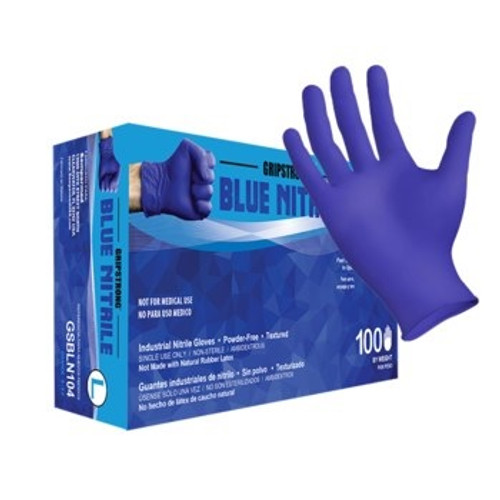 Large GripStrong Blue Nitrile Industrial Glove - 1,000/Case (GSBLN104) Large GripStrong Blue Nitrile Industrial Glove - 1,000/Case (GSBLN104)