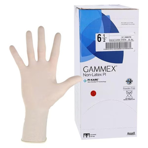 Ansell Size 6-1/2 Gammex Non-Latex PI White Surgical Gloves (20685765) Ansell Size 6-1/2 Gammex Non-Latex PI White Surgical Gloves (20685765)