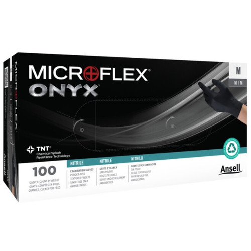 Ansell Medium Black MicroFlex Onyx Nitrile PF Exam Gloves (N642) Ansell Medium Black MicroFlex Onyx Nitrile PF Exam Gloves (N642)